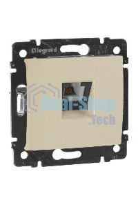 Розетка телефонная Valena RJ11 4 контакта 1 коннектор (слоновая кость) Legrand 774338
