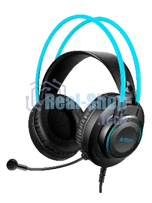 Гарнитура A4Tech Fstyler FH200i серый-синий, проводная, 3.5 мм