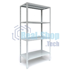 Металлические стеллажи Стеллаж MS 185/100х30/4 (Размеры внешние (ВхШхГ) 1850х1000х300 мм, 4 полки, с единой стойкой)