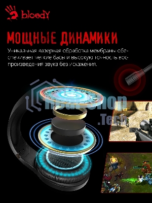 Гарнитура Bloody G230 чёрный, проводная, подсветка