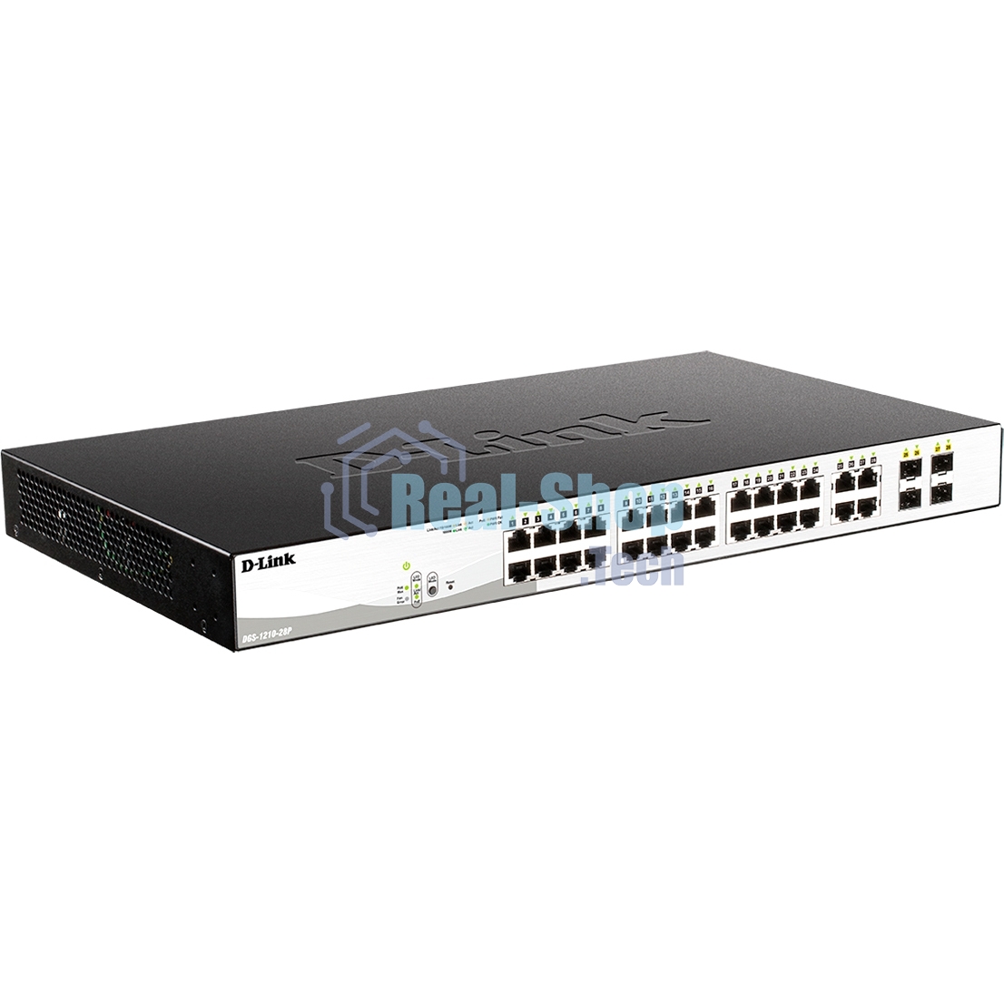 Коммутатор DGS-1210-28P/F5A Настраиваемый L2 PoE-коммутатор, 24x1000Base-T, 4хCombo 1000Base-T/SFP