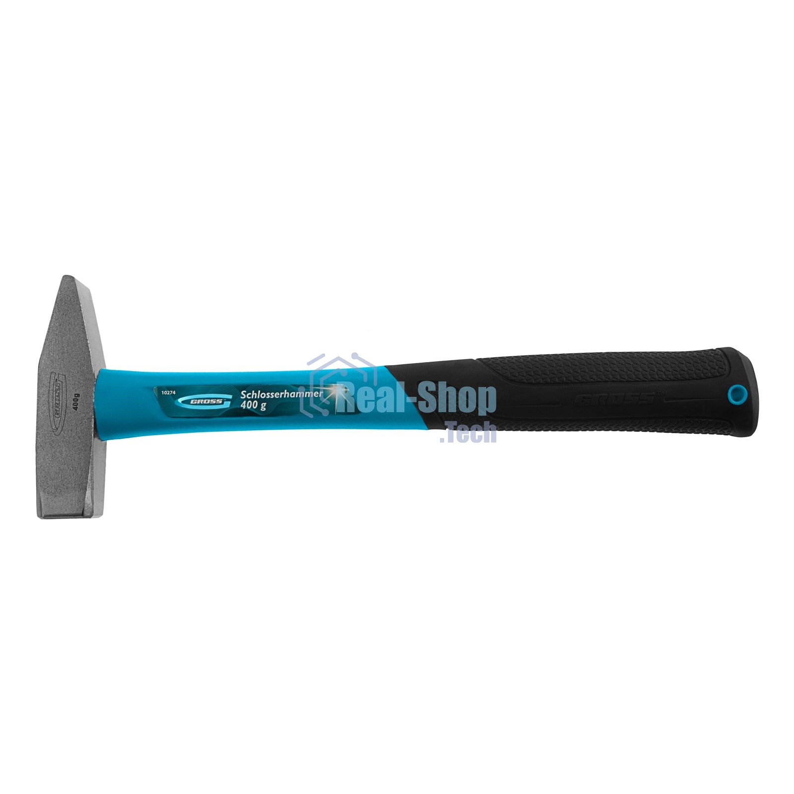 Молоток слесарный Gross 10274 400г квадратный боек фибергласовая обрезиненная рукоятка