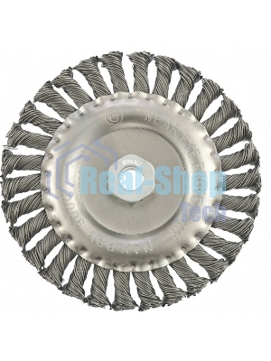 Щетка для УШМ, 150 мм, М14, Плоская, крученая проволока 0,8 мм Matrix