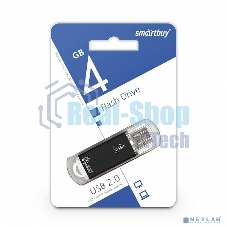 Флешка USB Smartbuy V-Cut black (SB4GbVC-K), 4Gb, USB 2.0, R/W 25/15, черный