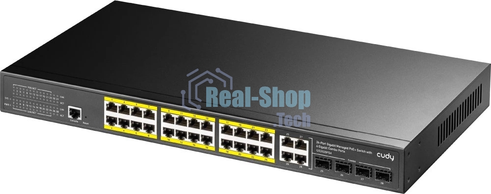 Коммутатор Cudy GS2028PS4-400W 24-Port Layer 2 Managed Gigabit PoE+ Switch with 4 Gigabit Combo Ports, 400W