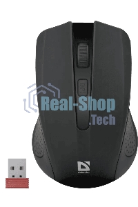 Мышь беспроводная Defender Accura MM-935 черный, 1600 dpi, радиоканал, USB, кнопки - 4