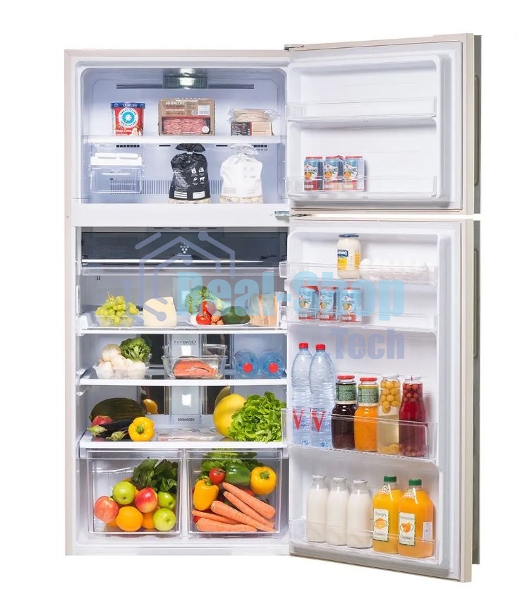 Холодильник Sharp SJ-XE59PMBE бежевый двухкамерный 430/148л морозилка сверху