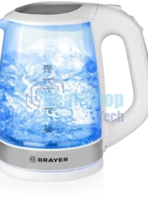 Чайник электрический BRAYER BR1040WH 2220 Вт, 2 л, стек л, белый.