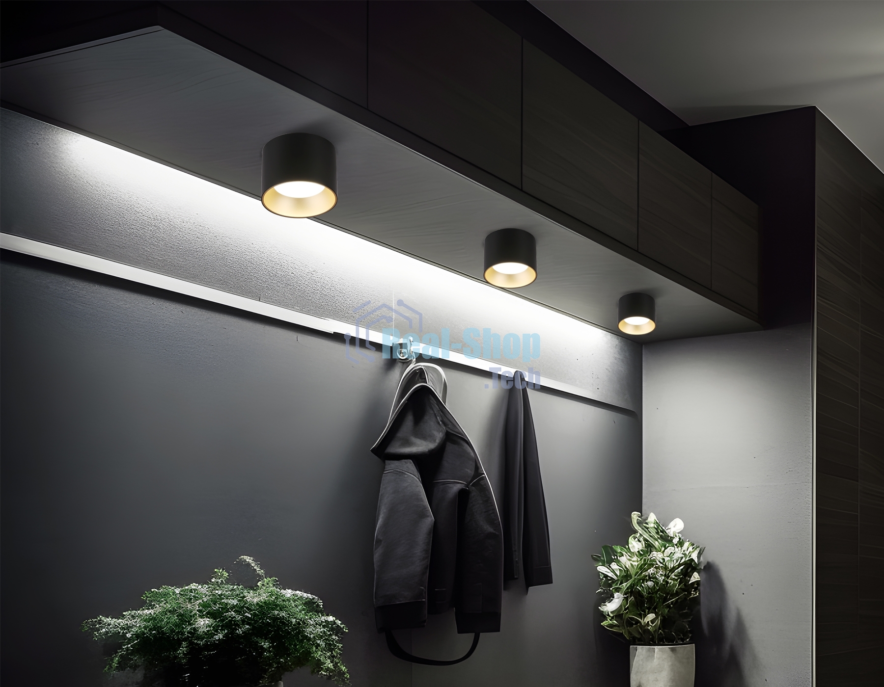 Светильник Ambrella light TN52887 SBK/SGD черный песок/золото песок GX53 max 12W D97*70