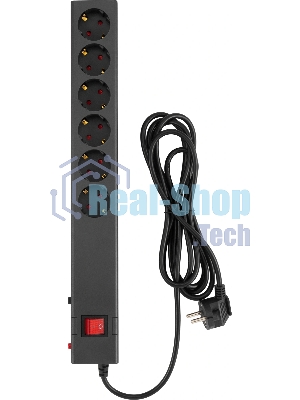 Сетевой фильтр Buro 600SE-16-1.8-B 1.8м (6 розеток) черный (коробка)