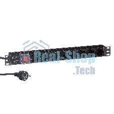 Блок розеток горизонтальный ExeGate ServerPro PDU-19H802 Al-8S-EU1.8-SW, 19