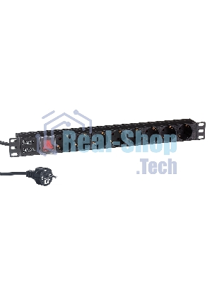 Блок розеток горизонтальный ExeGate ServerPro PDU-19H802 Al-8S-EU1.8-SW, 19