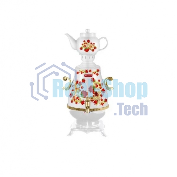 Самовар электрический Kelli KL-1321 Обьем 4 л Заварной чайник 0,9 л Раздельная нагревательная система Кнопки вкл./выкл. и поддержания температуры Функция автоматического кипячения и поддержания температуры Закрытый нагревательный элемент Пластиковый корпу