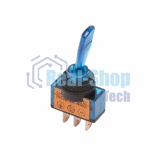 Тумблер Rexant 12V 20А (3c) ON-OFF однополюсный с синей подсветкой