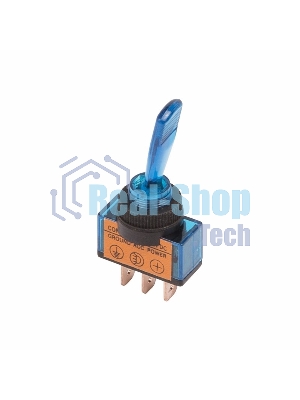 Тумблер Rexant 12V 20А (3c) ON-OFF однополюсный с синей подсветкой