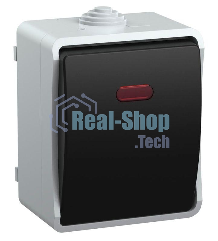 Выключатель 1-кл. ОП ФОРС 10А с подсвет. сер. IP54 ВС20-1-1-ФСр ИЭК EVS11-K03-10-54-DC