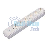 Колодка удлинителя 6-м с заземл. защ. шторки с выкл. Makel N6310000