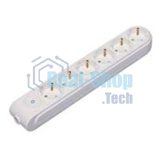 Колодка удлинителя 6-м с заземл. защ. шторки с выкл. Makel N6310000