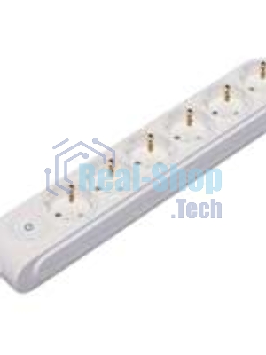 Колодка удлинителя 6-м с заземл. защ. шторки с выкл. Makel N6310000