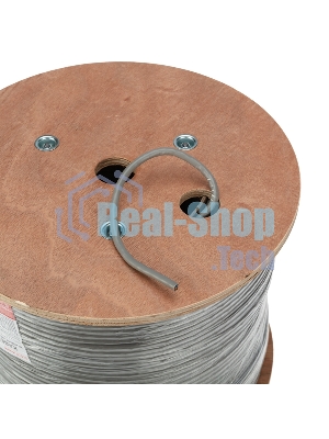 Кабель витая пара Rexant F/UTP, категория 6, ZH нг(А)-HF, 4PR, 23AWG, внутренний, серый, 305м