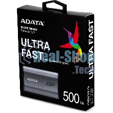 Внешний SSD ADATA Elite SE880, 500 Gb, USB 3.2 Gen 2x2 Type-C, R/W 2000/2000, серый