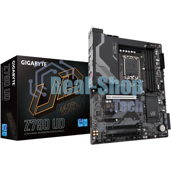 Материнская плата Gigabyte Z790 UD, LGA 1700, Intel Z790, 4xDDR5, 6xSATA, 3xM.2, 1xPCI-E 5.0 x16, 1xPCI-E 4.0 x4, 1xPCI-E 3.0 x1, 1xHDMI, 1xDP, 1x 2.5Gb LAN, 4xUSB-A 2.0, 4xUSB-A 3.2 Gen 1, 1xUSB-A 3.2 Gen 2, 1xUSB-C 3.2 Gen 2x2, 7.1, ATX
