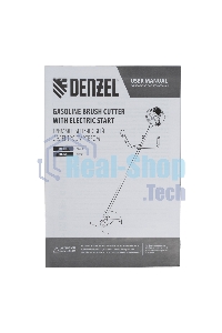 Триммер бензиновый Denzel DT-43E, 43 см3, неразъемная штанга, электростартер, состоит из 2 частей