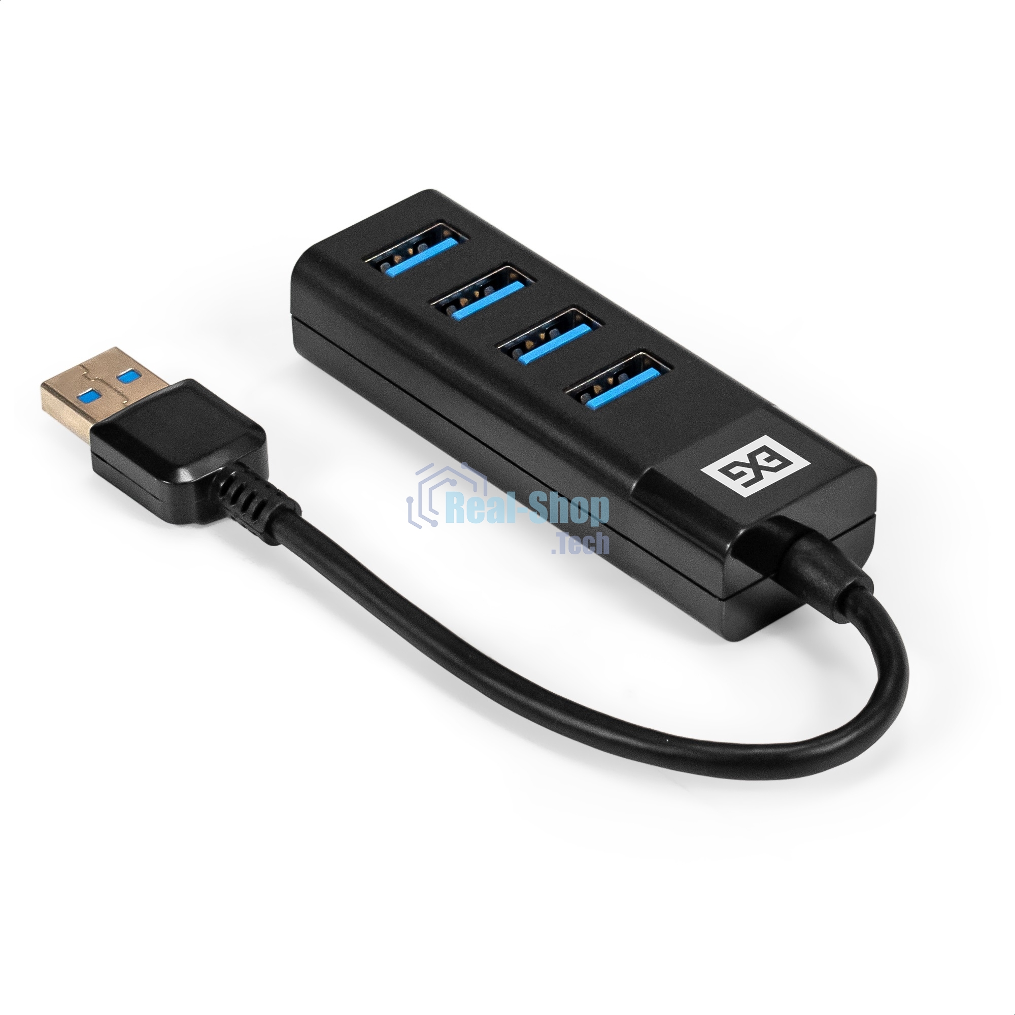 USB-концентратор 4-в-1 ExeGate DUB-4TP (кабель-адаптер USB3.0 --> 4xUSB3.0, Plug&Play, черный)