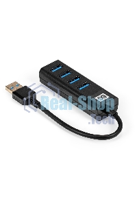 USB-концентратор 4-в-1 ExeGate DUB-4TP (кабель-адаптер USB3.0 --> 4xUSB3.0, Plug&Play, черный)