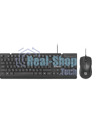 Комплект клавиатура+мышь Defender York C-777 проводной, USB, 1000 DPI, чёрный