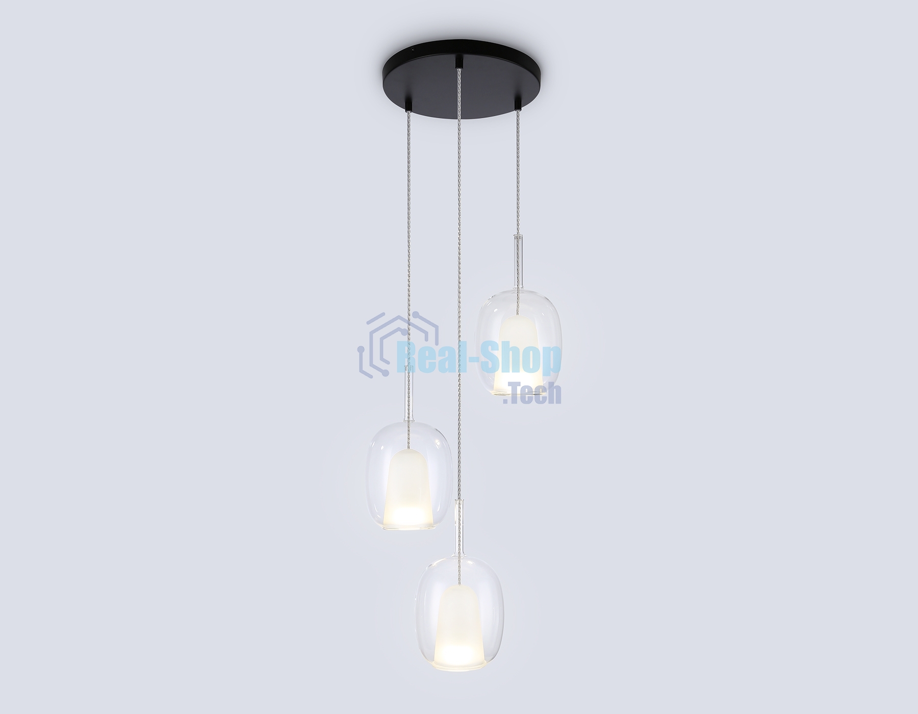 Подвесной светильник Ambrella light LH11151/3 BK/WH/CL черный/белый/прозрачный E27*3 max 60W D425*1500