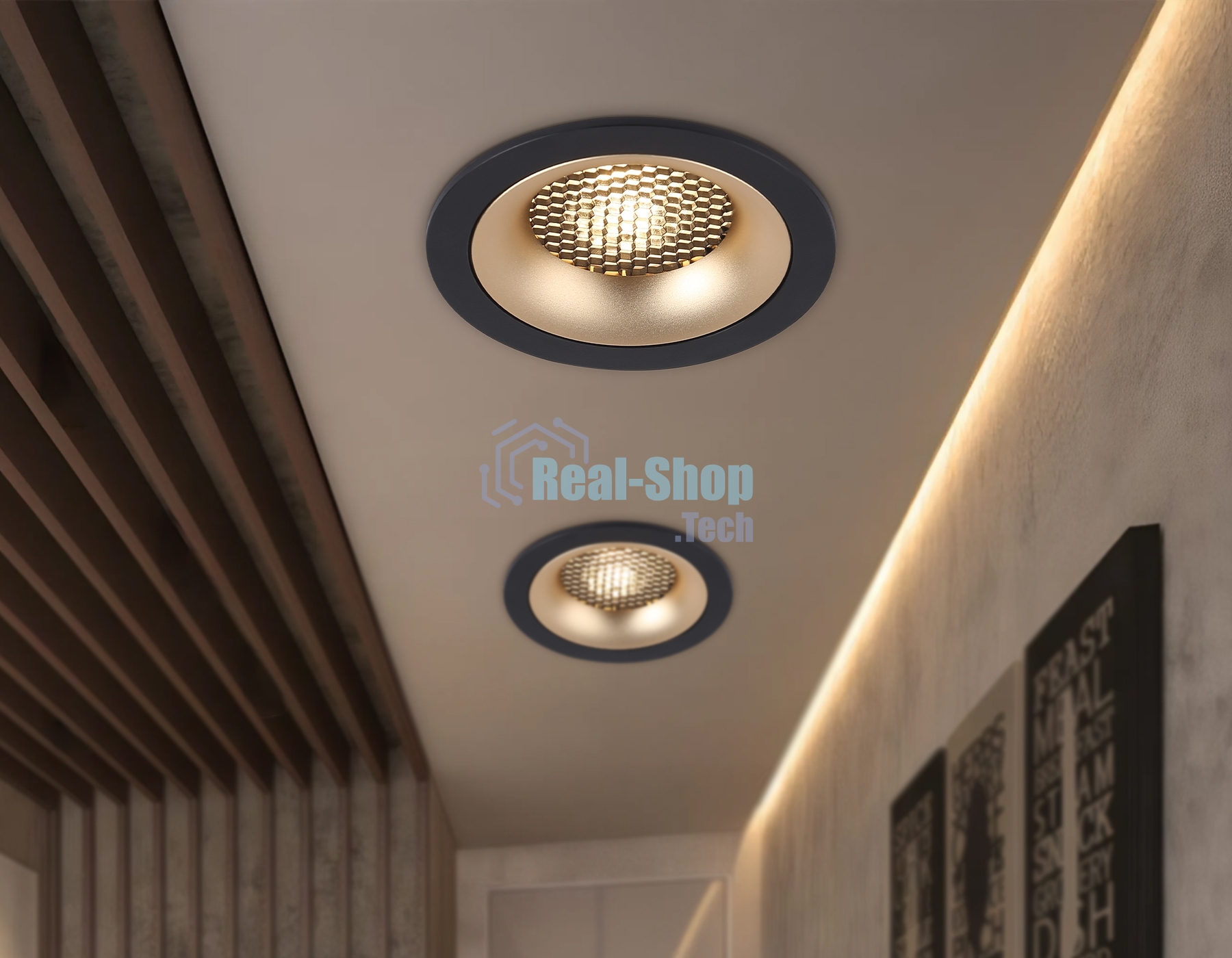 Светильник встраиваемый Ambrella light TN102725 BK/GD черный/золото GU5.3 92*92*23