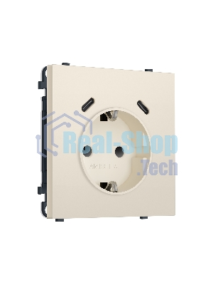 Комплект механизма электрической розетки SIGMA Бежевый матовый 2USB С+C 20W (быст. зар.) с/з с/ш 16A-250V QUANT PRO (SP3305, PR165)