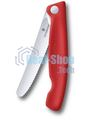 Нож кухонный Victorinox Swiss Classic 6.7831.FC1 стальной столовый лезв.110 мм серрейт. заточка красный карт. коробка