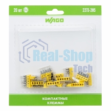 Компактная клемма 5-х проводная, 20 штук (серия 2273-205)