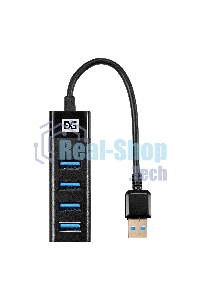 USB-концентратор 4-в-1 ExeGate DUB-4TP (кабель-адаптер USB3.0 --> 4xUSB3.0, Plug&Play, черный)
