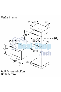 Микроволновая печь встраиваемая Bosch BFL7221W1 белый, 21 л, 900 Вт, переключатели - поворотный механизм/сенсор