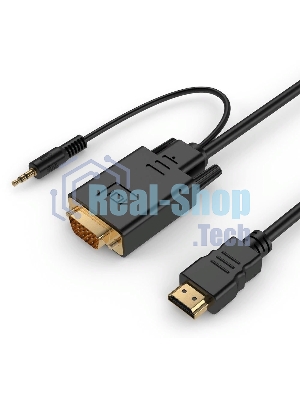 Кабель-переходник аудио-видео Premier 5-983AU HDMI (m)/VGA (m) 1.8м. черный (5-983AU 1.8)