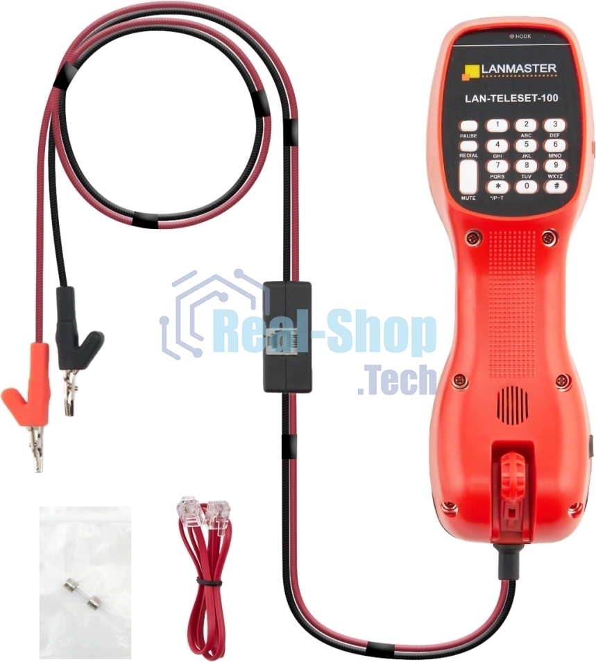 Трубка телефонная Lanmaster LAN-TELESET-100 для тестирования красный