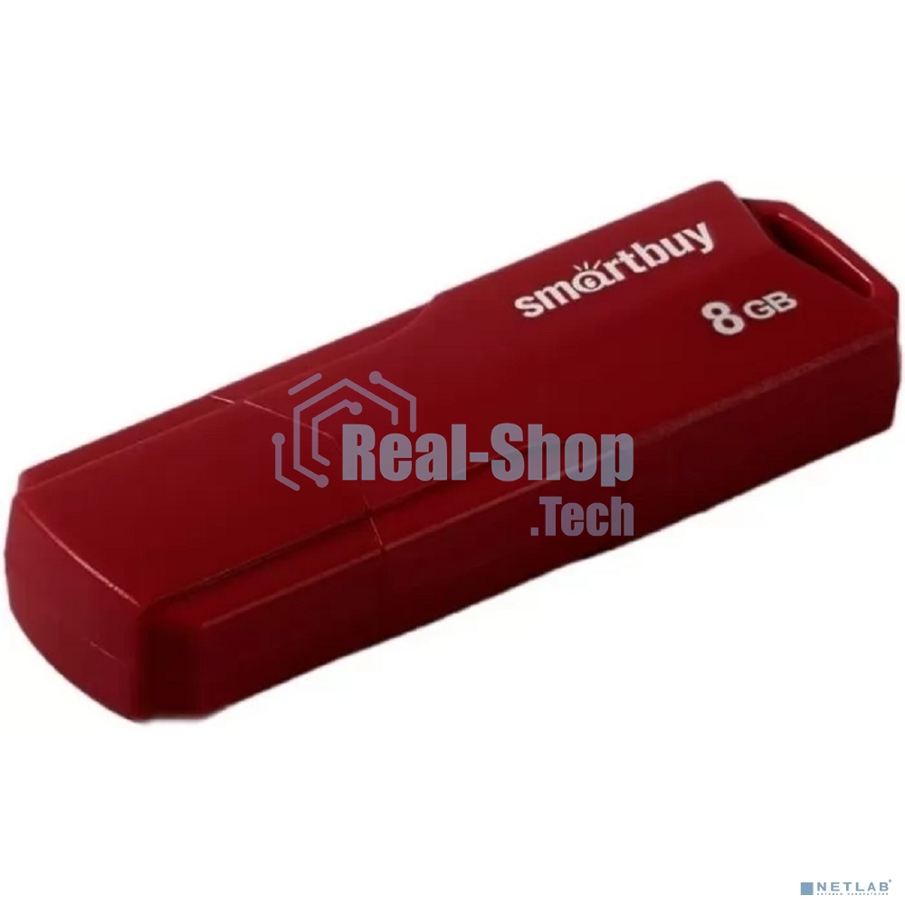 Флешка USB Smartbuy CLUE Burgundy (SB8GbCLU-BG), 8Gb, USB 2.0, R/W 15/8, красный