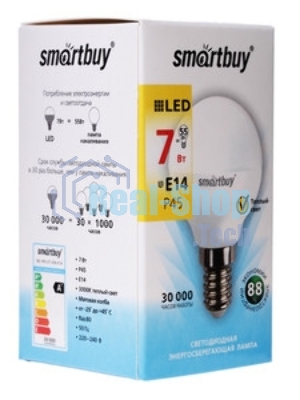 Светодиодная (LED) лампа Smartbuy-P45-07W/3000/E14