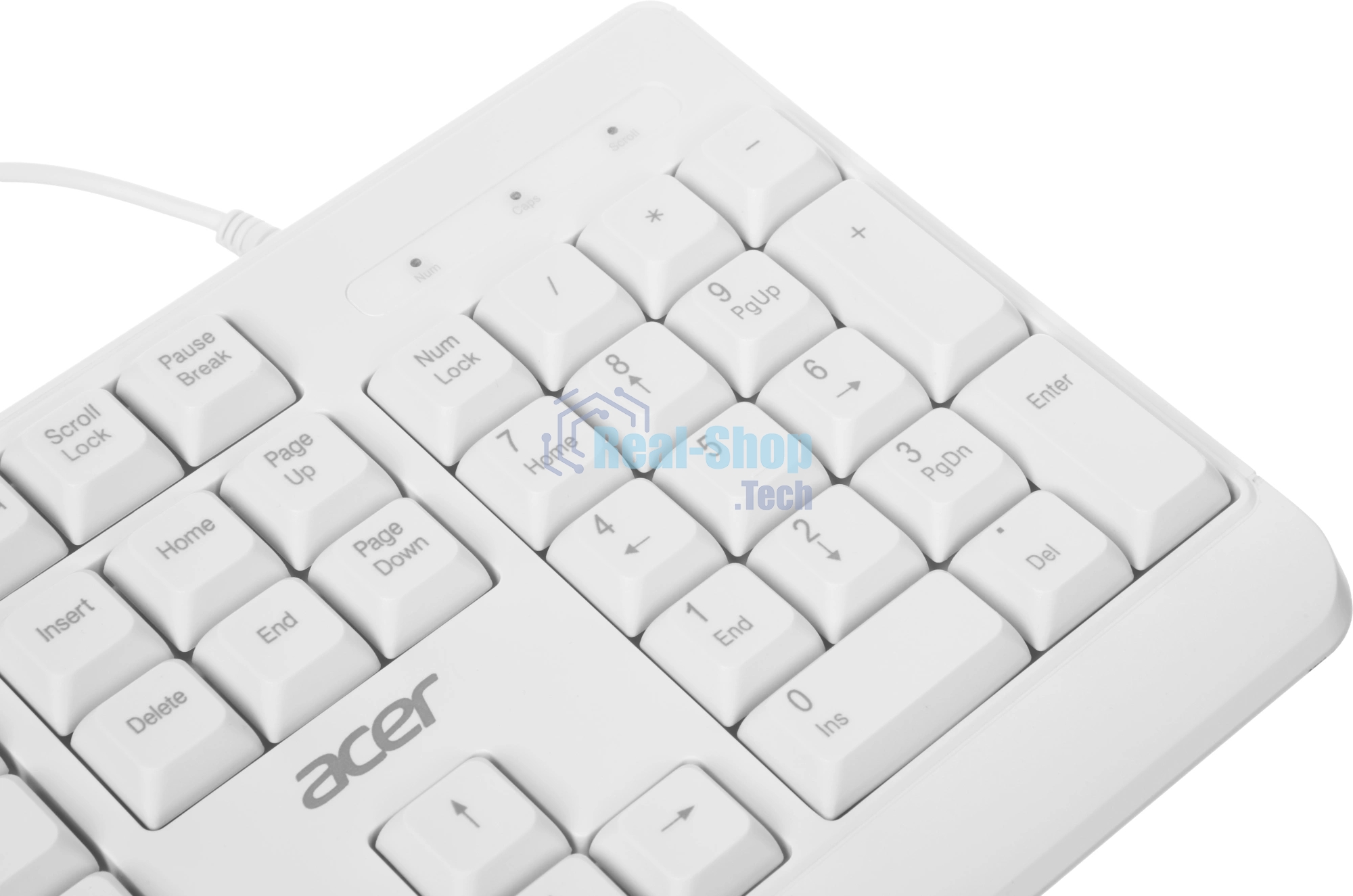 Клавиатура проводная Acer OKW301 (ZL.KBDCC.01B), USB, белый