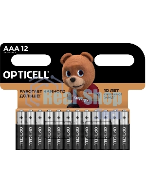 Элемент питания алкалиновый AAA/LR03 (блист. 12шт) Basic Opticell 5051011