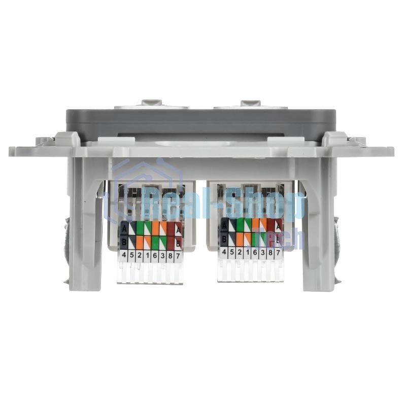 FLITE Розетка 2-ая компьютерная RJ45 кат.5Е UTP РК5е-2-0-ФлМА мокрый асфальт | FI-K22-1-K80 | IEK