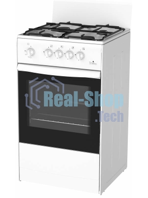 Плита газовая Darina S GM 441 001 W белый/черный, конфорок 4 шт, духовка 50 л, 50 см x 85 см x 51 см
