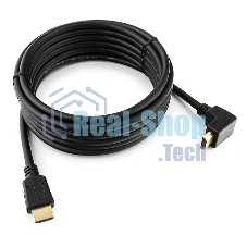 Кабель Cablexpert HDMI CC-HDMI490-15, 19M/19M, v2.0, медь, позол.разъемы, экран, угловой, 4.5м, черный, пакет
