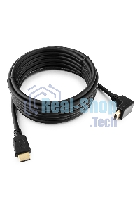 Кабель Cablexpert HDMI CC-HDMI490-15, 19M/19M, v2.0, медь, позол.разъемы, экран, угловой, 4.5м, черный, пакет