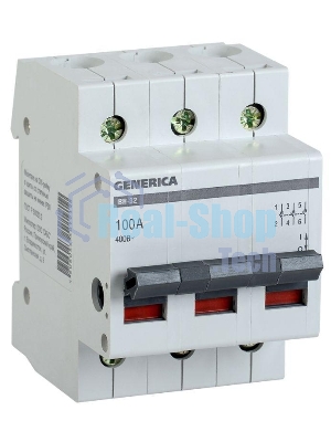 Выключатель нагрузки (мини-рубильник) 3п ВН-32 100А GENERICA ИЭК MNV15-3-100