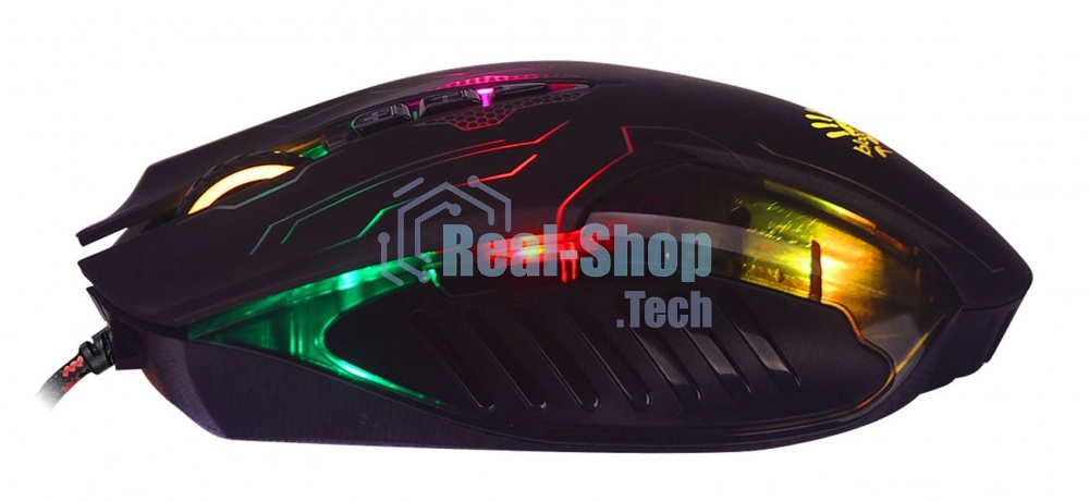 Мышь проводная A4Tech Bloody Q51 черный, 3200 dpi, USB, кнопки - 8