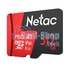 Флеш карта NeTac P500 Extreme Pro MicroSDXC 512Gb V30/A1/C10 up to 100Mb/s